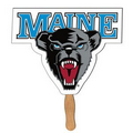 Mascot Stock Shape Fan w/ Wooden Stick